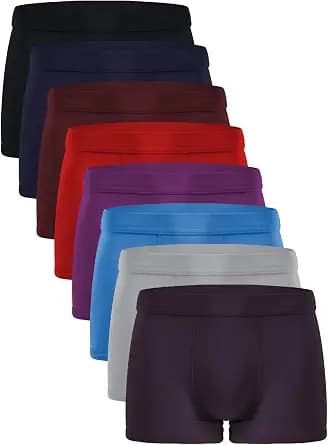 youlehe Men's Underwear Soft Bamboo Viscose Boxer Briefs Stretch Trunks Pack