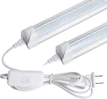 Led Shop Light 2ft, Led Shop Light,25W 6500K 3200LM Clear Cover,T8 LED Light Fixture,Ceiling and Utility Shop Lights, Linkable Light Fixture for Room, Garage, Workbench, Warehouse(2-Pack)