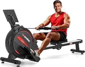 Rowing Machine,Wenoker Magnetic Rower Machine for Home,350 LB Weight Capacity, Smooth Whisper Quiet with LCD Monitor Tablet Holder & Comfortable Seat Cushion, Compact and Saves Space
