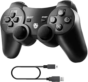 Wireless Game Controller, Wireless Controller for P3 Double Shock Gaming Joystick 6-Achsen Bluetooth Gamepad Joystick with Charging Cable for P-3 gamepad for P3