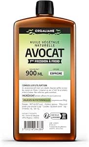 Avocado Vegetable Oil 900 ml - 100% Pure - Kitchen Seasoning - Body and Hair Oil