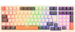 Rii Mechanical Keyboard, Wired Mechanical Gaming Keyboard Blue Switches with RGB backlit for PC Windows Mac keyboard-UK Layout
