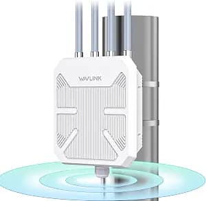 WAVLINK AX1800 Outdoor WiFi 6 Extender, Long-Range, IP67 Weatherproof | Compatible with Starlink, Outdoor Access Point with Engineered Antennas, PoE Power Supply, Ideal for Yard, Farm, RV & Garage.