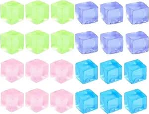 24Pcs Stress Balls Fidget Toys Adults, Ice Cube Squeeze Toys - Square Squeeze Ball Sensory Toys, Squeeze Toys - Small, Stress Balls for Adults, Easter, Christmas, Party Favors, Stocking Stuffers