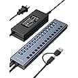 ACASIS 10 Ports 60W USB C 3.2 Hub, 10Gpbs Data Transfer, 20V/3A Power Adapter, Individual On/Off Switches, Aluminum Housing, USB Splitter for PC, Computer, Laptop, Mobile HDD, Flash Drive