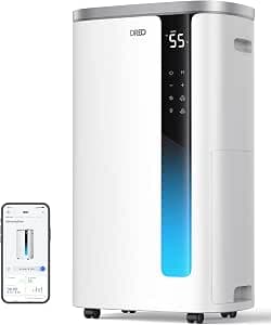DREO Max 73 Pint Smart Dehumidifier(Energy Star 2026), 7L Large Water Tank, Quiet 42dB for Basement, Home & Large Room up to 2000 Sq Ft, Drain Hose Included, Auto Humidity Control, 3 Fan Speeds, Timer