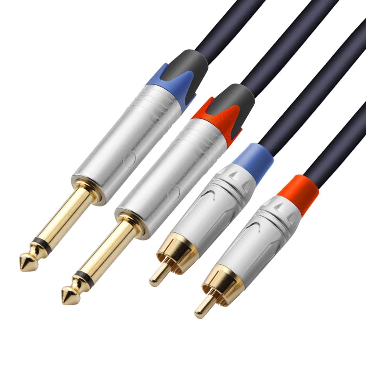 Tisino RCA to 1/4" Cable,Dual RCA to Dual 1/4" TS HiFi Audio Cable, 3.3FT