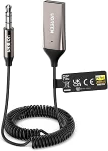 UGREEN LDAC Bluetooth 6.0 Jack Adapter for Car Hi-Res Audio Receiver Aux 3.5 mm and USB for Car Radio Speaker Speaker Amplifier Hands-Free Call