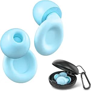 Ear Plugs for Sleeping Noise Cancelling,Yawsoy 2 Pairs of Reusable Silicone Ear Plugs for Noise Reduction 25-35dB with 14 Silicone/Foam Ear Tips,Earplugs for Concert,Snoring Blocking,Motorcycle(Blue)