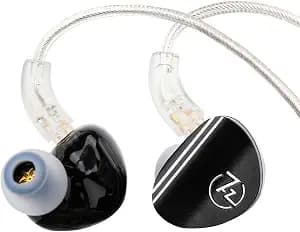 Linsoul 7HZ SONUS 1DD+1BA Dual Driver in Ear Monitor, HiFi in Ear Earphone IEM, with Detachable High-end Silver-Plated OCC Cable, Aluminum Back Cavity for Audiophile, Gaming Earbuds (Black, 3.5mm)