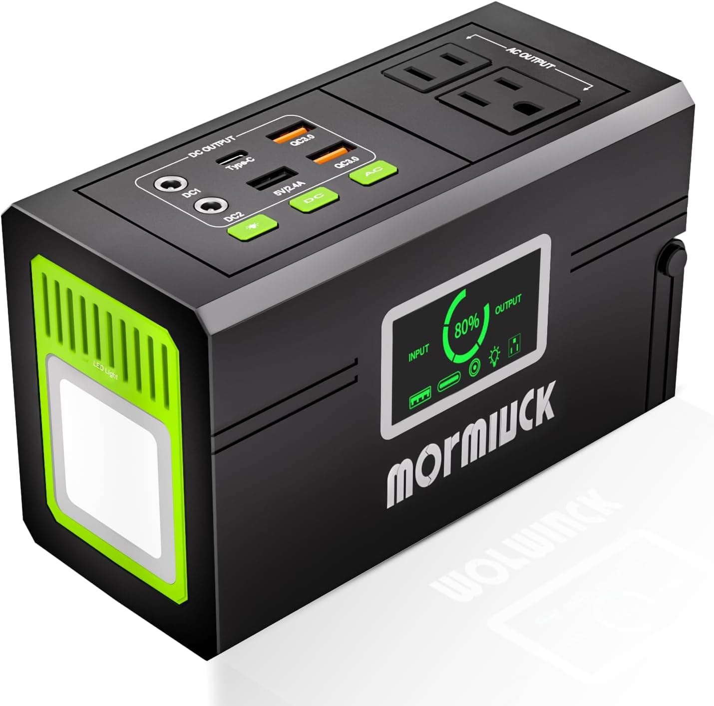 Portable Power Station 127W (Peak 200W),Solar Generator(Solar Panel Optional), 88.8Wh Power Supply with 110V AC Outlet, 1*Type-C, 2*QC3.0, Solar Powered Generator for Emergency Backup, Camping