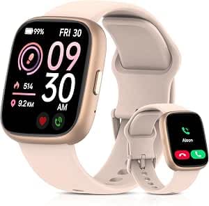 Smart Watch for Men Women, Bluetooth Calling, 1.83" HD Touch Screen Fitness Tracker, 100+ Sports Modes,Heart Rate Sleep Monitor， DIY Dial, IP68 Waterproof, Compatible with Android & iOS