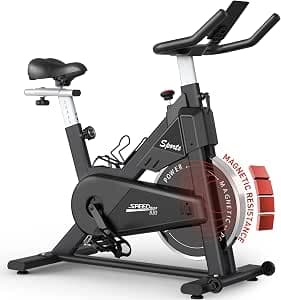 PASYOU Exercise Bike, Magnetic Resistance Stationary Bike, 300LBS Weight Capacity Indoor Cycling for Home, Silent Spin Bikes for Home,Fitness Cycle with LCD Monitor&Pad Holder(S20/S30)