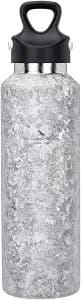 Boundless Voyage Titanium Vacuum Water Bottle Double-Walled Insulated Cup Lightweight and Leak-Proof Travel Outdoor Office School Sport Bottle (600ml silver)