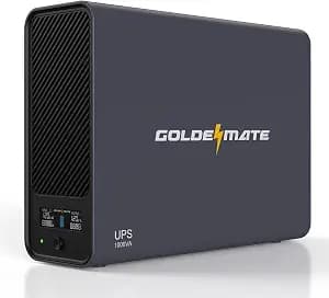 GOLDENMATE 1000VA/800W Lithium UPS Battery Backup & Surge Protector, Gray | Pure Sine Wave, 8 Outlets, Color LCD, 230Wh LiFePO4 Backup Battery, Uninterruptible Power Supply for PC/Internet/Home Office