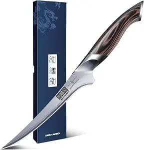 HOSHANHO Fillet Knife 7 Inch, Super Sharp Boning Knife in High Carbon Stainless Steel, Professional Japanese Fish Knives for Meat Poultry Cutting