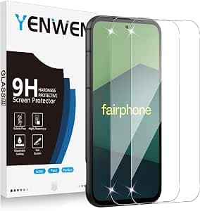 Screen Protector for Fairphone 5 for Tempered Glass, Pack of 2, 9H Hardness Glass Film, Anti-Scratch Protective Glass, Anti-Bubble-Free Screen Protector