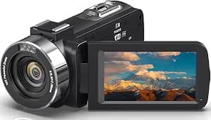 4K Video Camera, HD 80MP Camcorder for YouTube, 30FPS Webcam IR Night Vision Vlogging Camera, 18X Digital Zoom 3.0 270° IPS Screen Video Camera with SD Card, 2 Batteries, and Remote Control