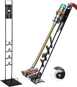 MAGIC SELECT Vacuum Cleaner Holder Compatible with Dyson V15 V12 V11 V10 V8 V7 V6 - DC45/ DC35/ DC58/ DC59/ DC62/ DC74- Floor Organiser with Wheels without Drilling the Wall.
