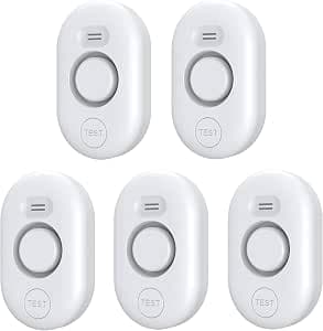5 Pack Water Leak Detectors for Home, 100dB Water Sensor Alarm for Basement,Flood Leakage Detection Devices for Pipe/Drain/Sink/Faucet Drip Alert,Floor Flooding in Bathroom/Kitchen/Toilet/Laundry Room