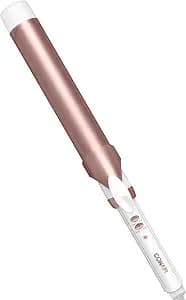 Conair Double Ceramic 1 ½-Inch Long Barrel Curling Iron, 1 ½-Inch Barrel Creates Soft Waves, Hair Waver for Use on Medium & Long Hair, White/Rose Gold