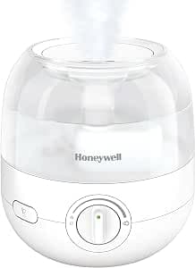 Honeywell Mini Cool Mist humidifier, Easy to Fill and Clean, humidifier for small Bedroom, Kids Rooms, or office. Ultra Quiet Operation and Auto Shut-Off - White, HUL525W