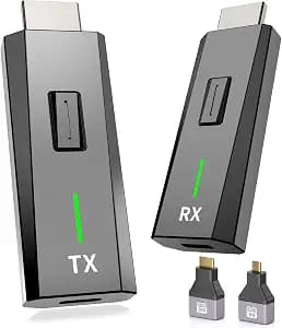 2026 Upgraded Wireless HDMI Transmitter and Receiver 328FT/100M, 4k Decode 1080P Output, Plug & Play Portable 2.4g/5g, Wireless Hdmi Extender Kit to Monitor from Laptop/PC/Projector/TV Box