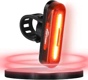 toptrek Rear Light Bicycle Visibility Range 200 Metres, Rear Light Bicycle LED StVZO Approved Bicycle Rear Light USB-C Rechargeable Battery Bicycle Light Rear IPX5 Waterproof for Road Bike, MTB,