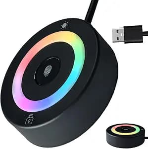 USB Fingerprint Reader for PC & Laptop, Windows Hello Biometric Scanner with 360° Touch, Fast Login <1s, Portable Security Key for Windows 10/11