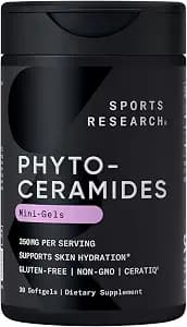 Sports Research® Phytoceramides 350mg per softgel - Plant Derived Ceramides for Healthy Skin and Hydration - Non GMO with No Fillers or Synthetic Vitamins - 30 Liquid softgels