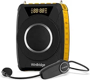 Voice Amplifier with Wireless Microphone Headset – Waterproof Portable Speaker Microphone with TWS Stereo, SOS, Recording – Rechargeable Bluetooth 5.0 PA System for Teachers, Coaches, Tour Guides