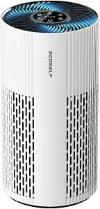 Air Purifiers for Home Large Room Cover Up to 1500 Ft² with True HEPA Filter, 20dB Sleep Mode, 360° Air Intake & Outlet, Air Cleaner for Bedroom Pets, 7 Color Light, HAP604, Bright White