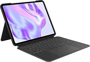 Logitech Combo Touch iPad Pro 13-inch (M4 & M5)(2024 & 2025) Keyboard Case - Detachable Backlit Keyboard with Kickstand, Comfortable Typing, Multi-use Mode - Midnight Black