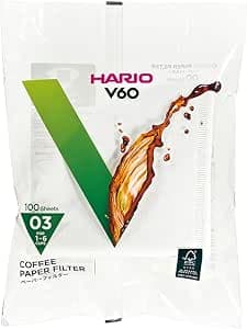 Hario V60 Coffee Filter Papers, White, 100-Piece