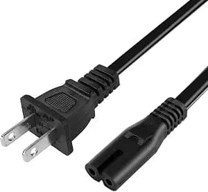TPLTECH AC Power Cord Compatible with Xbox One S/X, Xbox Series X/S, PS4/PS5/PS3 Slim, 2 Prong Universal Power Cable Replacement
