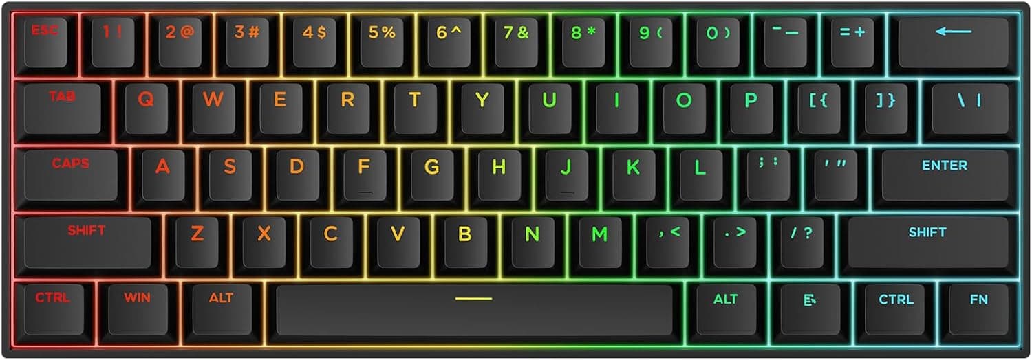 MCHOSE Ace 60 PRO Gaming Keyboard 60 Percent, Hall Effect Keyboard Wired, Magnetic Switch Keyboards Rapid Trigger, 8K Polling Rate, Adjustable Actuation Point, RGB Lighting, HotSwap, Black