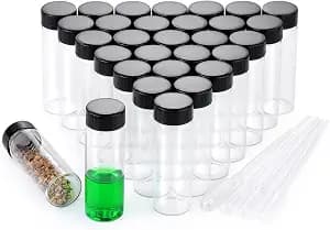 30ml Clear Small Glass Vials 30pcs with Screw Caps(30pcs)