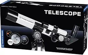 The Thames & Kosmos Telescope Essential STEM Tool | Childrens Refractor Telescope with 100x Magnification & Built-in Compass | Classic Scientific Device for Astronomical & Terrestrial Observations