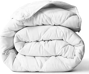 ViscoSoft All Seasons Twin/Twin XL Down Alternative Reversible Quilted Comforter - Breathable Premium Twin Extra Long Microfiber White Duvet Cover Insert