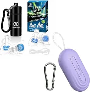 Hearprotek High Fidelity Concert Ear Plugs, Noise Reduction Music Earplugs, Hearing Protection for Musicians with Carrying Portable Case