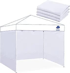 Fanpat Instant Canopy Tent Sidewalls for 10x10 Pop Up Canopy Waterproof,99% UV Protection，3 Piece Sidewalls, White(3PCS Sidewall Only, Canopy Tent NOT Included)