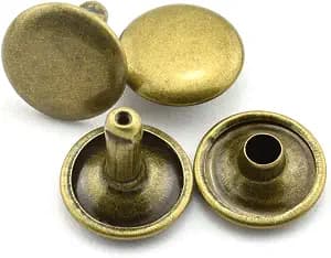 120pcs 12x12mm Bronze Double Cap Rapid Rivets Round Head Decorative Rivets DIY Leather Craft Studs 1/2 inch