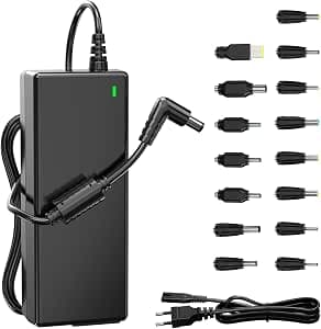90W Universal Laptop Charger - Power Adapter for HP ASUS Lenovo DELL Acer Toshiba Sony 19V 19.5V 20V, 4.74A Max, 15 Connectors, Not For USB-C, ASUS ROG/Tuf Lenovo Legion