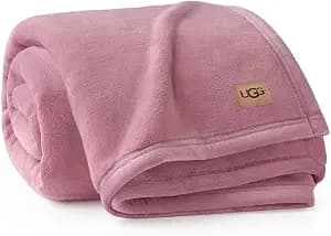 UGG Coco Plush Throw Blanket – Cozy Soft Fleece Heavy Blanket for Couch, Bed or Chair, Housewarming Gift for Women, Bedroom or Living Room Decor, 50" x 70" (Dusty Orchid, Throw)