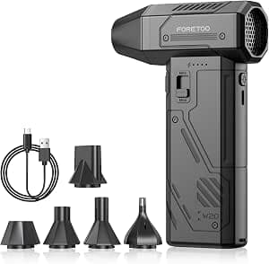 FORETOO Electric Air Duster-150000RPM Super Power Cordless Air Duster ,3-Gang einstellbare Mini-Gebläse,Turbo-Lüfter,Staubgebläse für Computer, Tastatur, Outdoor and Car