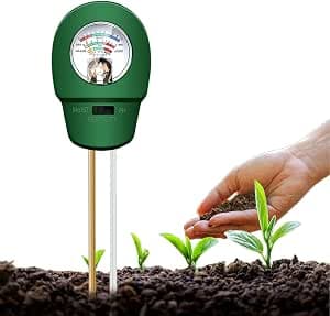 Soil Tester, Soil pH Meter 3-in-1 Soil Test Meter for Moisture, Fertility and pH, Soil Moisture Meter for Potting Soil, Garden, Farm, Lawn, No Batteries Required