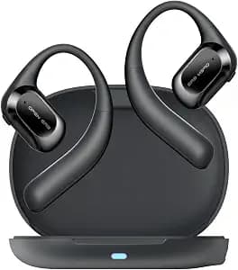 JOYWISE True Bone Conduction Headphones Open Ear Earbuds wirh 30 Hours Playtime, Black
