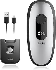 Canslab IRON Electric Can Opener, with LED Battery Track, Stainless Steel | Smart Auto Stop, Heavy-Duty, Wall-Mountable, Side Cut Smooth Edge, Professional-Grade Blade, USB-C Rechargeable, Hands-Free