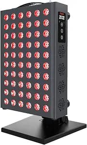 Hooga Red Light Therapy Panel for Face and Body, Red & Near Infrared LED Light with Timer and Stand, 60 High-Efficiency Low-Level LEDs (<5 mW), Flicker-Free Wellness and Recovery Device – PRO300