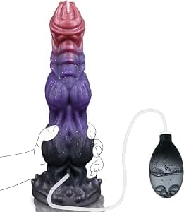 Spray Dildo Fantasy Alien Dildo Knot Cum Horses Horse Dildo with Splash Function Suction Cup Splash Dildo Monster Animal Squirting Silicone Dildo Large with Cumshot Dilo Tail for Women Men XXL